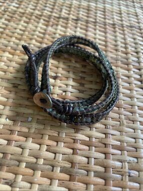 Chan Luu Olive and Brown Beaded Leather Wrap Bracelet